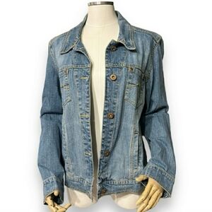JEANSTAR Light Wash Button Front Denim Jacket Vintage
